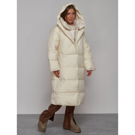 Coat insulated winter female, size 44, color light-beige-6