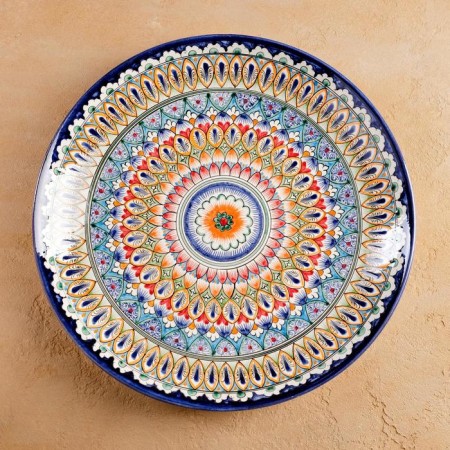 Largan Rishtan ceramics "Patterns", 32 cm, blue
