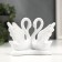 Souvenir ceramics "Two white swan with hearts" with gold 13 cm