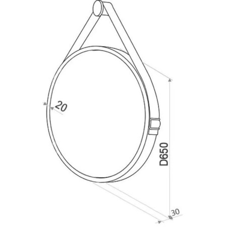 Mirror Uperwood Round LED, D = 65 cm, backlight, sensory switch, brown belt-1