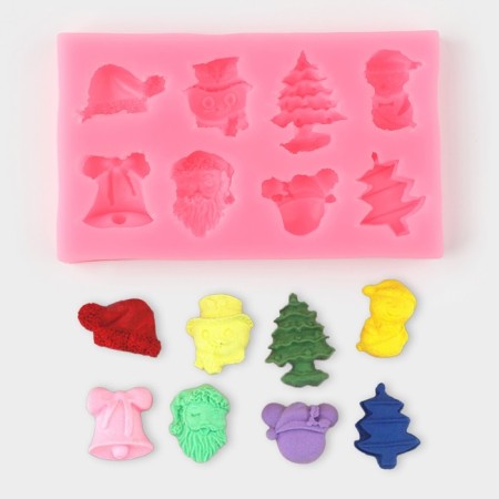 Mold "Snow", silicone, 11.8 × 7 cm, pink color