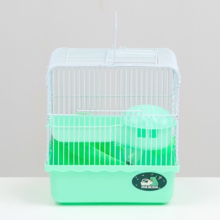 The cage for the rodents "Pigzon", 23 x 17 x 26 cm, enamel, green-1