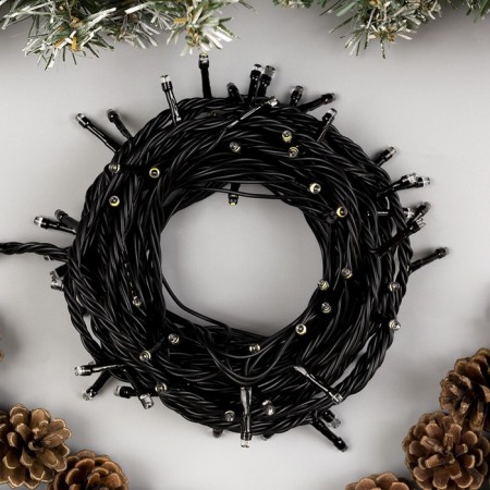 Garland “thread” 10 m, IP44, UMS, dark thread, 100 LED, warm white glow, white flicker, 220 V-1