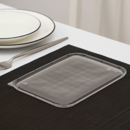 Plastic disposable lid "Yuzhuralpak", KR-179, 18.6 × 14.1 × 0.76 cm, color transparent color-2