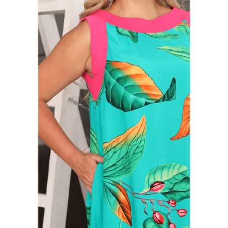 Sarafan female, size 52, turquoise color-13