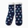 Women's socks with fur, dark blue color/heart size 36-40