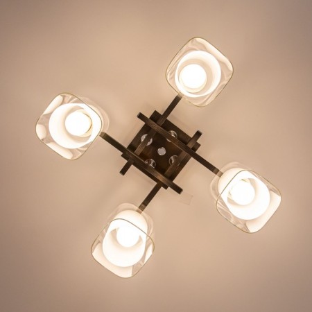 Ceiling Citilux Cutilux CL111141, 42.5x42.5x24.5 cm, 4x75W, E27, Black Color Black-4
