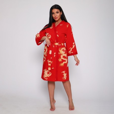 Female set (robe/shirt), red color, size 44