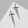 Earrings with rhinestones "Crosses" Gothic, black color in silver
