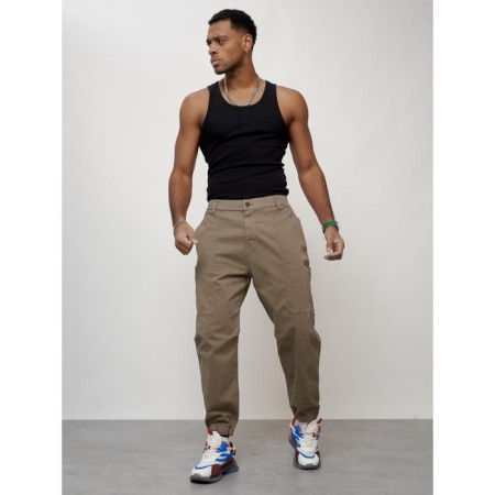 Cargo jeans, size 48, beige color-5