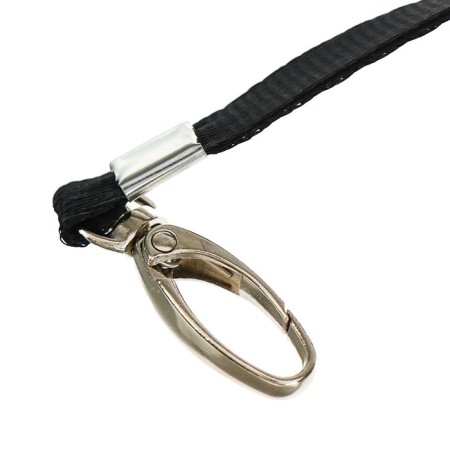 Baiga tape, width - 9 mm, length - 80 cm, with a wide metal carbine, black-1