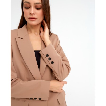 Jacket female single -breasted mist size 48, beige color-5