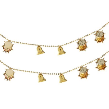 Beads for a Christmas tree 90 cm "drums" gold-3
