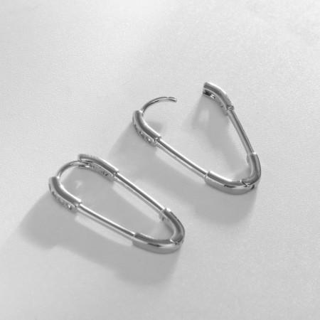 Серьги со стразами XUPING овал счастье, цвет белый в серебре-1
