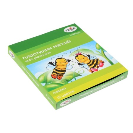 Soft plasticine (wax), 12 colors, 180 g, gamma "bee", with a stack-1