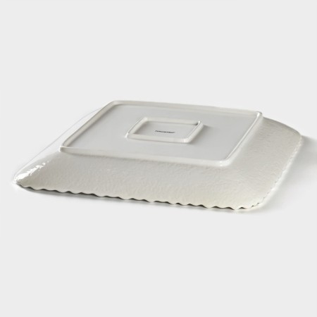 Porcelain plate square Magistro "Blanche. Flower ", 30 × 30 cm, white color-2