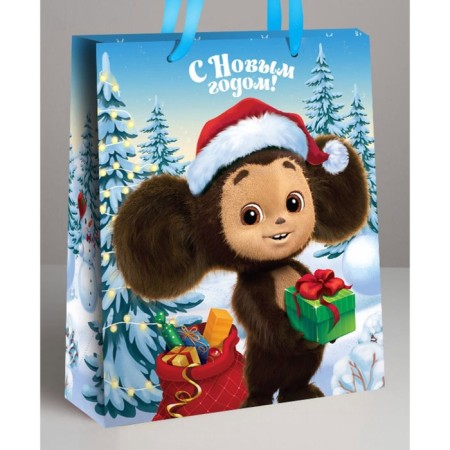 New Year. Gift package, 23x27x11.5 cm, packaging, Cheburashka-1