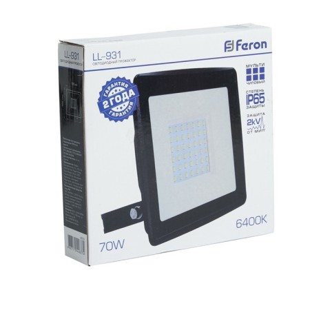 Feater LED Feron, LL-931, IP65, 70 W, 183x169x29 mm, glow cold white-3