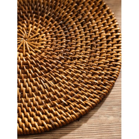 Rug -heading lane round rattan, 20x20x0.5 cm-3