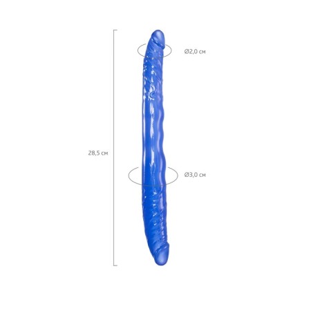 Toyfa Basic bilateral phallimitator, 28.5 cm, tp, blue color-2