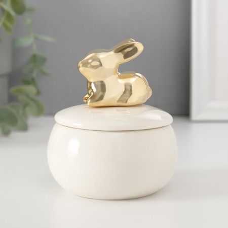 Coramics Coramics "Golden Rabbit" White 8x8x10 cm-1