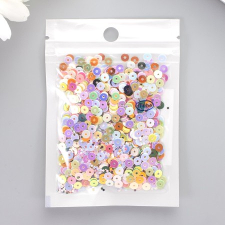 Sequins "flat. Brill of gold. Assorted shine" set 10 g D-4 mm-2