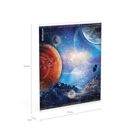 Notebook of 48 sheets in a cage, Erichkrause "Universe", metallized lamination, whiteness 100%, mix-5