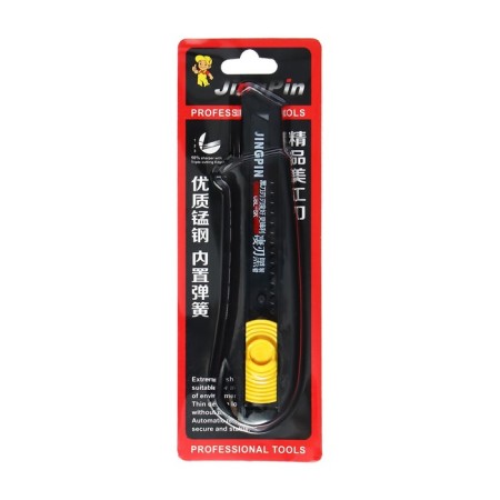 Chancellery knife 18 mm, black + black blade 1 piece