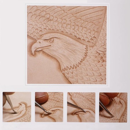 A set of bilateral cardin for embossing on the skin, 3 pcs, 16 cm, red color-11