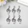 Decor Metal for creativity "Large violin key" silver 3.3x1.5 cm