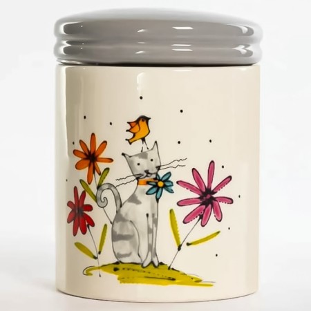 Bank for bulk products Elrington "Gray Cat", with a lid, 730 ml