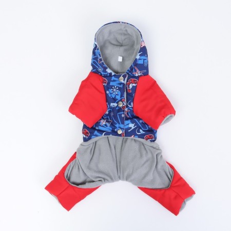 Zimovye jumpsuit for animals "Skier", M (DS 24-26, Osh 26-28, OG 36-38 cm), Mix-10