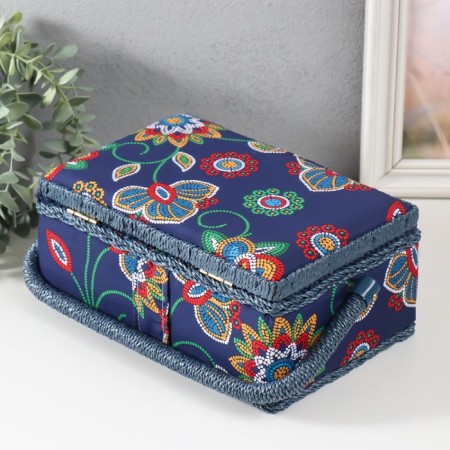 Casket for needlework "Flower mosaic" 24x16x11 cm-4