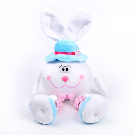Soft toy "Rabbit", costs 25 cm, white color