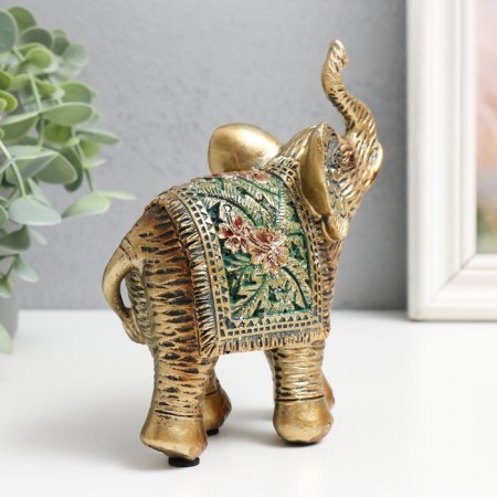 Souvenir Polystone "Elephant - Exotic flowers" 12x5.5x14 cm-2