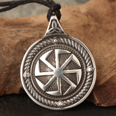 Kolovrat amulet, Pueter metal, art casting-1