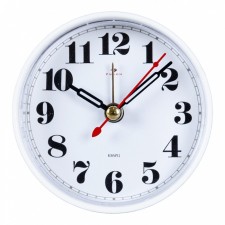 Clock - desktop's alarm clock, discrete move, 8 x 8 cm, white