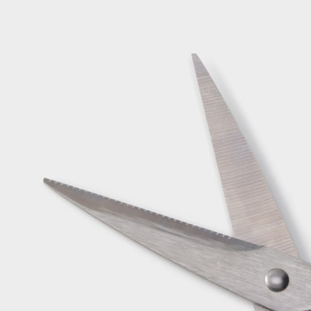 A set of kitchen knives on the ardone stand, 7 objects: 5 knives, musat and scissors, chrome color-8