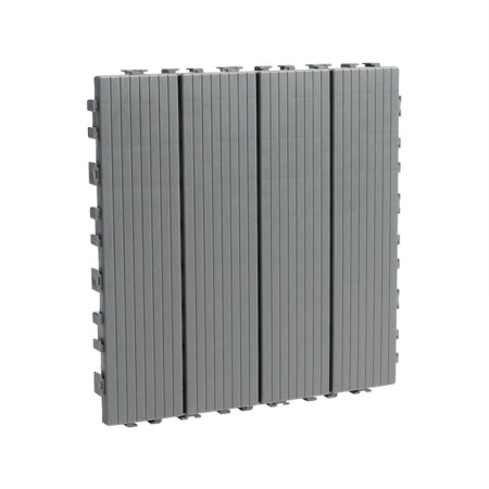 Garden tiles, paving, set - 10 pcs, plastic, dark gray, 30 x 30 x 2 cm