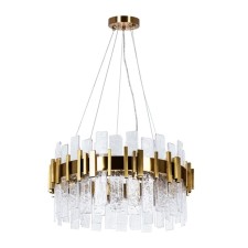 Suspended chandelier Arte Lamp Alya A1053SP-10PB, G9, 10x40 W, 51x51x27 cm, copper, transparent
