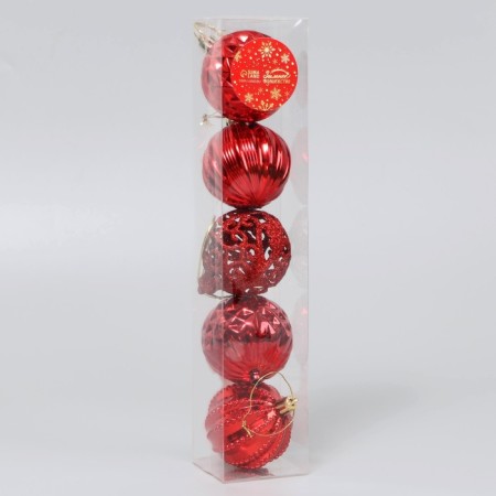 Set of balls plastic D-5.5 cm, 5 pcs "Carnival" Assorted, Red-1