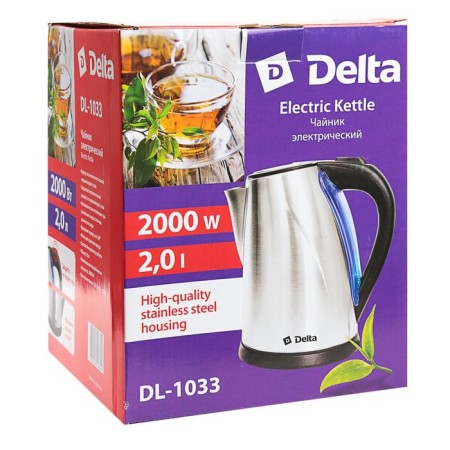 Electric kettle Delta DL-1033, metal, 2 l, 1800 watts, silver-5