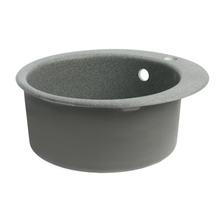 Curler for a kitchen made of stone Zein 50/Q8, D = 467 mm, round, overflow, dark gray color-1