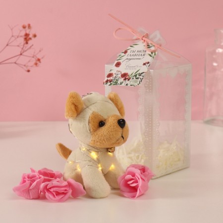 Gift set "white" soap roses 5 pcs, dew 7x7x12 cm-1