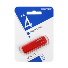 Флешка SmartBuy 032GB CLUE, 4 Гб, USB2.0, чт до 15 Мб/с, зап до 8 Мб/с, красная