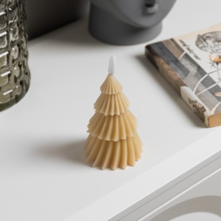 LED candle "Beam Christmas tree" 8 × 14.5 × 8 cm, wax, battery CR2032, glow warm white-1