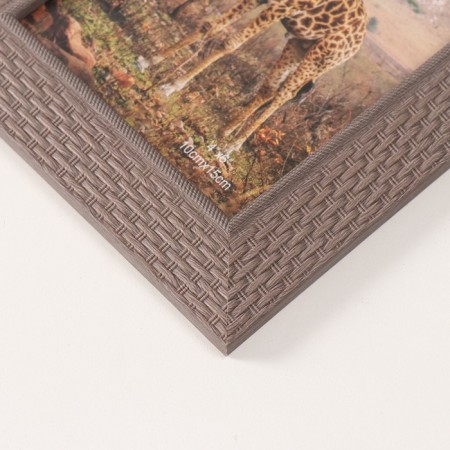 Photo frame plastic 10x15 cm "Basket weaving" beige 14x19 cm-2
