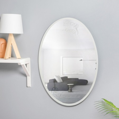 Mirror, wall, with sandblasting graphics, flowers 70 × 50 cm