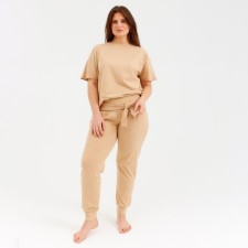 Women's set (T-shirt, trousers) minku: Home Comfort Beige color, rr 58