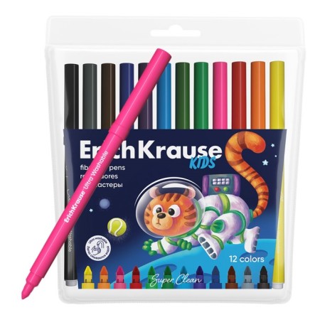 Fleeters 12 colors, Erichkrause, "Kids Space Animals" mix-1